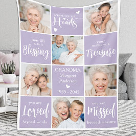 Herdenking Modern 6 Fotocollage Familie Herdenking Fleece Deken