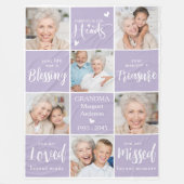 Herdenking Modern 6 Fotocollage Familie Herdenking Fleece Deken (Voorkant)