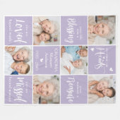 Herdenking Modern 6 Fotocollage Familie Herdenking Fleece Deken (Voorkant (Horizontaal))
