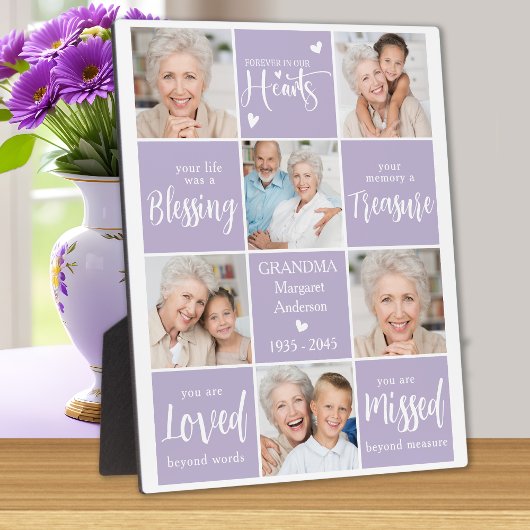 Herdenking Modern 6 Fotocollage Familie Herdenking Fotoplaat