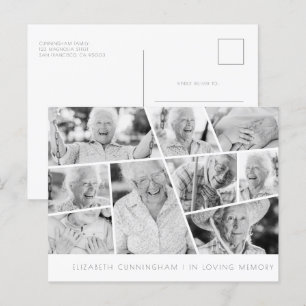 Herdenking Modern Eenvoudig Chic 9 Foto Collage Briefkaart