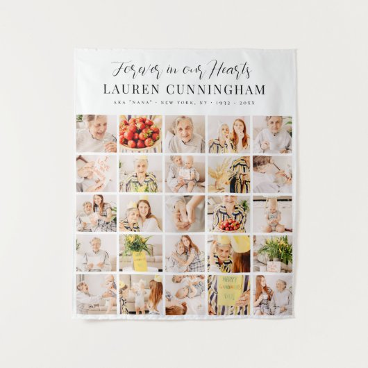 Herdenking Modern Eenvoudig Minimalistisch 25 Foto Wandkleed (Voorkant)