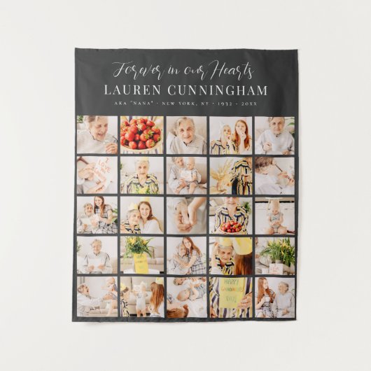 Herdenking Modern Eenvoudig Minimalistisch 25 Foto Wandkleed (Voorkant)