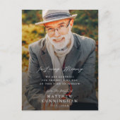 Herdenking Modern Eenvoudig Ter Nagedachtenis Foto Briefkaart (Voorkant)