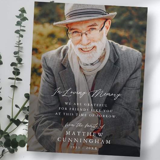 Herdenking Modern Eenvoudig Ter Nagedachtenis Foto Briefkaart