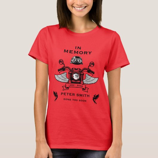 Herdenking Motorfietsrijder Sterfdag T-shirt (Voorkant)