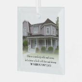 Herdenking nieuw startpunt | Kerstboom met foto's Glas Ornament (Voorkant links)