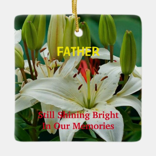 Herdenking nog steeds in onze herinneringen keramisch ornament (Voorkant)