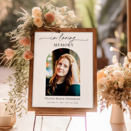 Herdenking of begrafenisfoto eerbetoon in ons hart poster