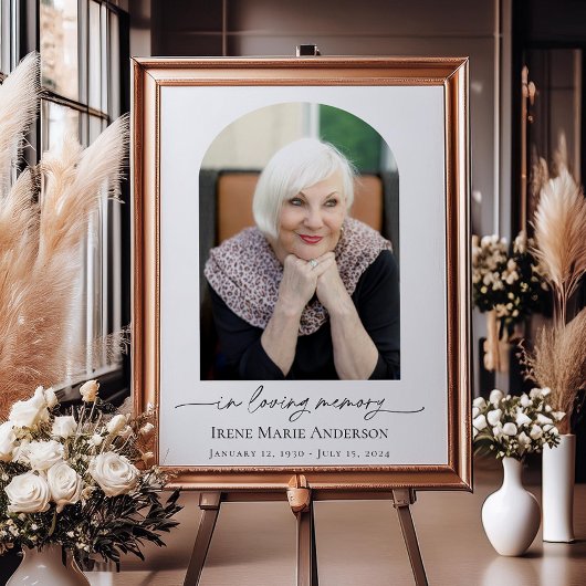 Herdenking of begrafenisfoto eerbetoon in ons hart poster