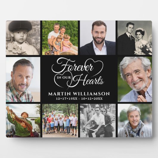 Herdenking ONVERGETELIJK IN ONZE HARTEN 10 Foto Aa Fotoplaat (Voorkant)