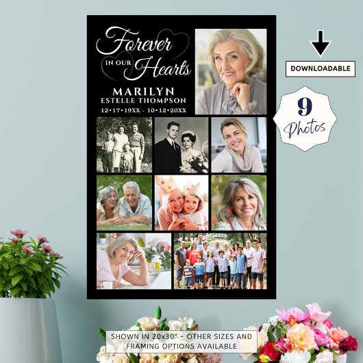 Herdenking ONVERGETELIJK IN ONZE HARTEN 9 Foto Col Poster