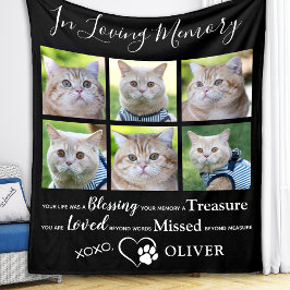 Herdenking op herdenking van Cat Photo Collage Pet Fleece Deken