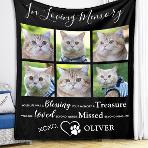 Herdenking op herdenking van Cat Photo Collage Pet Fleece Deken