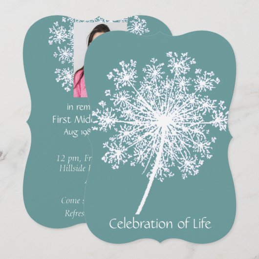 Herdenking op maat, viering van het leven kaart (Voorkant / Achterkant)