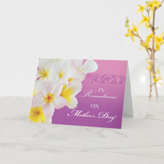 Herdenking op Moederdag Flowers and Swirls Kaart (Gele Bloem)