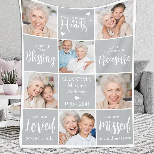 Herdenking op persoonlijke titel 6 Foto Collage Me Fleece Deken