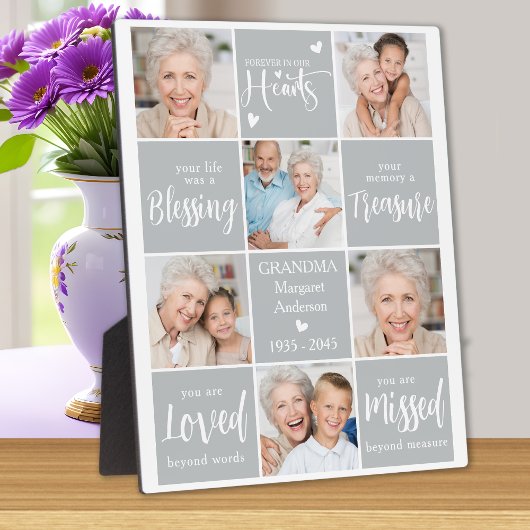 Herdenking op persoonlijke titel 6 Foto Collage Me Fotoplaat