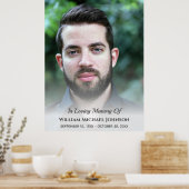 Herdenking Overlijden Rouw Dienst Aangepaste Foto Poster (Keuken)