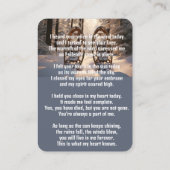 Herdenking Pocket Card Sneeuwschoenwandelen Sneeuw Visitekaartje (Achterkant)