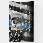 Herdenking politieagent | Dunne blauwe lijn Spandoek (Verticaal)