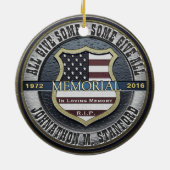 Herdenking politieagent keramisch ornament (Achterkant)