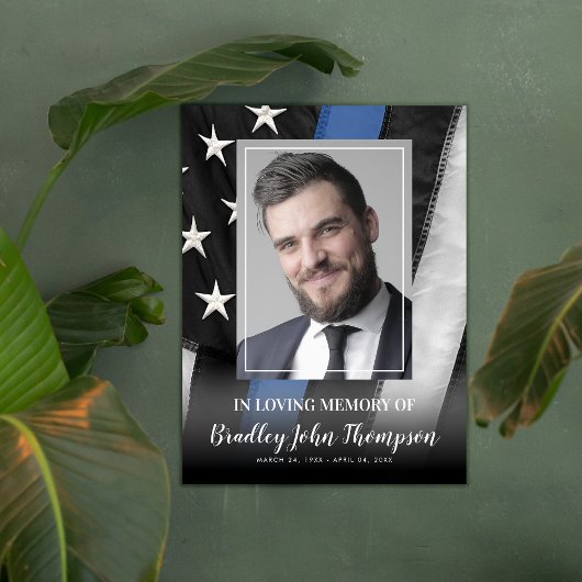 Herdenking politieagent | Thin Blue Line Poster