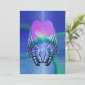 Herdenking | Rainbow Angel Heart Kaart (Staand voorkant)