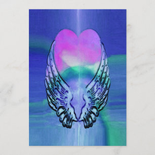Herdenking   Rainbow Angel Heart Kaart