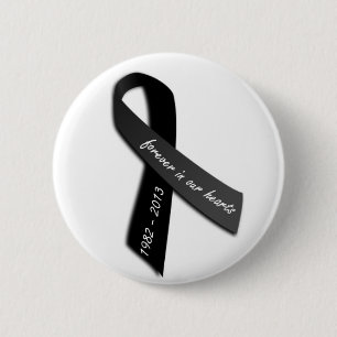 Herdenking Ribbon Ronde Button 5,7 Cm