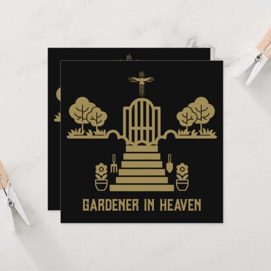 Herdenking Rouw Tuinman Begrafenis Kaart (Voorkant / Achterkant in situ)