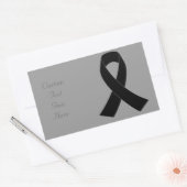 Herdenking, Rouw zwart bewustzijnslint Rechthoekige Sticker (Envelop)