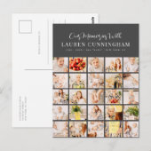 Herdenking Simpel Modern Minimalistisch 25 Foto Co Briefkaart (Voorkant / Achterkant)