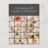 Herdenking Simpel Modern Minimalistisch 25 Foto Co Briefkaart (Voorkant)