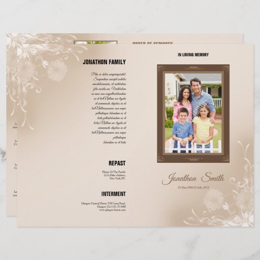 Herdenking Sjabloon (Voorkant / Achterkant)