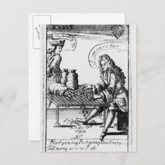 Herdenking speelkaarten briefkaart (Voorkant / Achterkant)