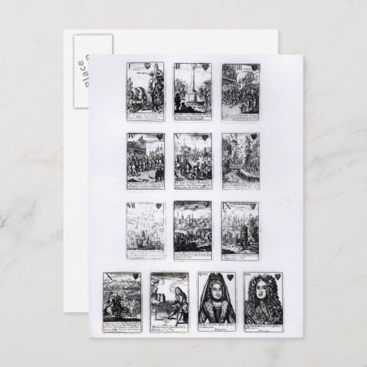 Herdenking speelkaarten briefkaart (Voorkant / Achterkant)