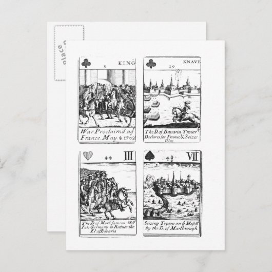 Herdenking speelkaarten briefkaart (Voorkant / Achterkant)