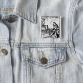 Herdenking speelkaarten vierkante button 5,1 cm (In situ)