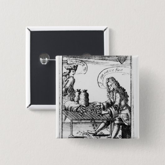 Herdenking speelkaarten vierkante button 5,1 cm (Voorkant /achterkant)