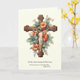 Herdenking Sterfgeval Geliefde Jezus Bloemen Kaart