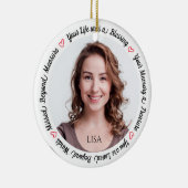 Herdenking Sympathie Memorial Foto Keramisch Ornament (Rechts)