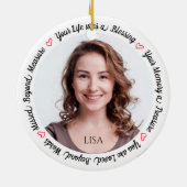 Herdenking Sympathie Memorial Foto Keramisch Ornament (Achterkant)