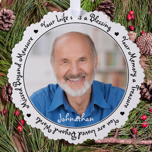 Herdenking Sympathie Memorial Foto Ornament Kaart