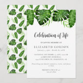 Herdenking Tropische Monstera-herdenking Kaart (Voorkant / Achterkant)