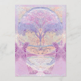 Herdenking | Twee engelen en bomen Kaart