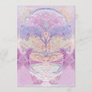 Herdenking   Twee engelen en bomen Kaart