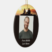Herdenking Vader Zoon Vissen Visser Keramisch Ornament (Rechts)