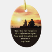 Herdenking Vader Zoon Vissen Visser Keramisch Ornament (Achterkant)