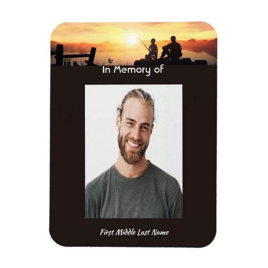 Herdenking Vader Zoon Vissen Visser Magneet (Verticaal)